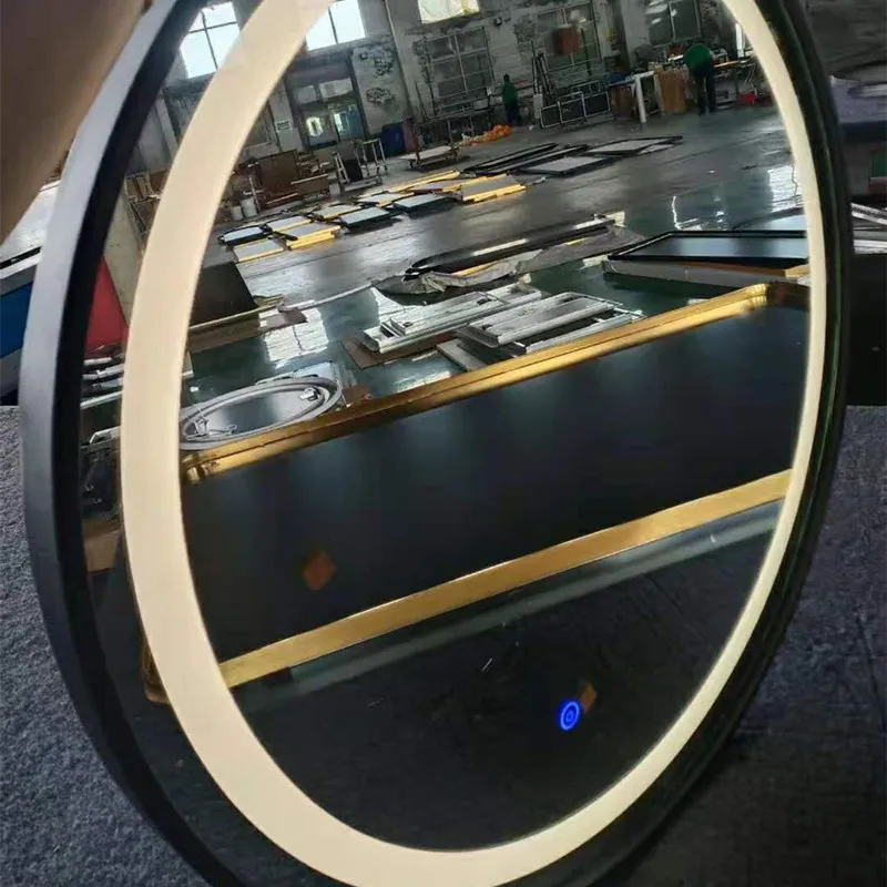 금속 프레임이 있는 알루미늄 합금 욕실 거울, LED 지능형 김서림 방지, 고급 5성급 호텔 거울