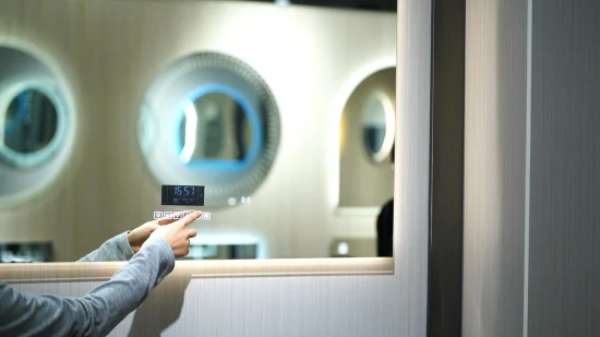 화이트 워시 비즈가 있는 24인치 원형 장식 원형 벽걸이 거울