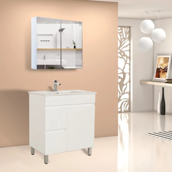 PVC 욕실 캐비닛 흰색 페인트 방수 세면대 바닥 마운트 호주 디자인 900mm